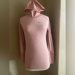 Pristine EUC Nike Running XS Dry Fit Long Sleeved Powder Pink Hooded top